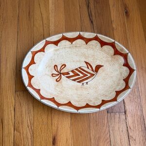 Crate and barrel Aztec style bird bowl